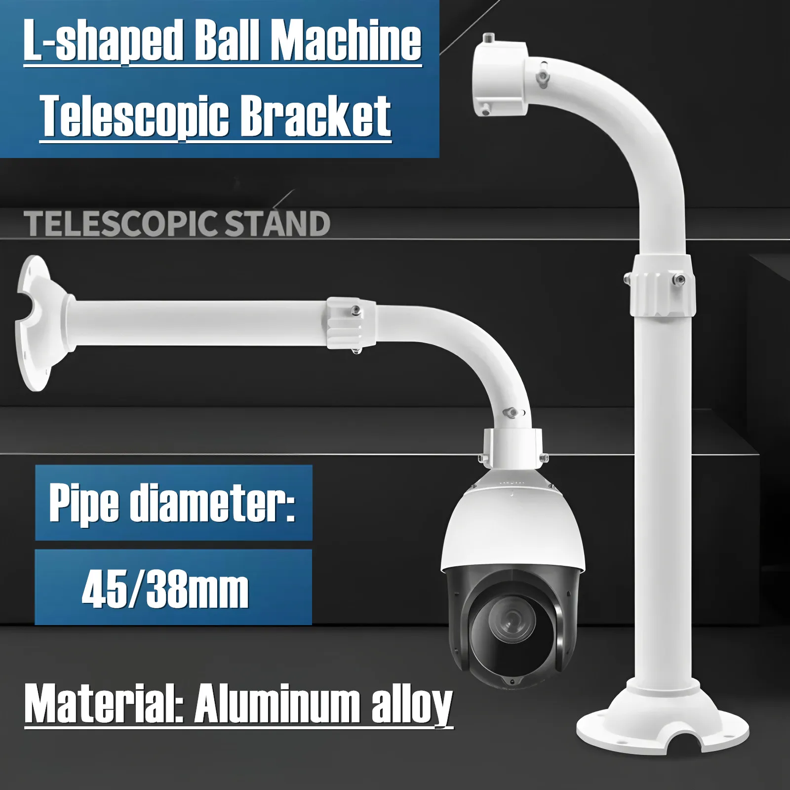 Surveillance Ball Machine Stand Wall Mounted Universal Outdoor High Speed Dome Camera Bracket L-shaped Long Arm Telescopic Rod
