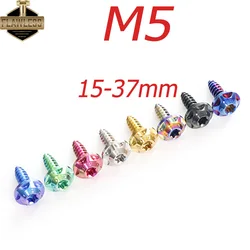 FLAWLESSTI M5×15-37 Gr5 Titanium Self-Tapping Screw Airbox Bodycover Screw for Yamaha Xmax 300 Nmax V1 V2 155 Honda Forza 350