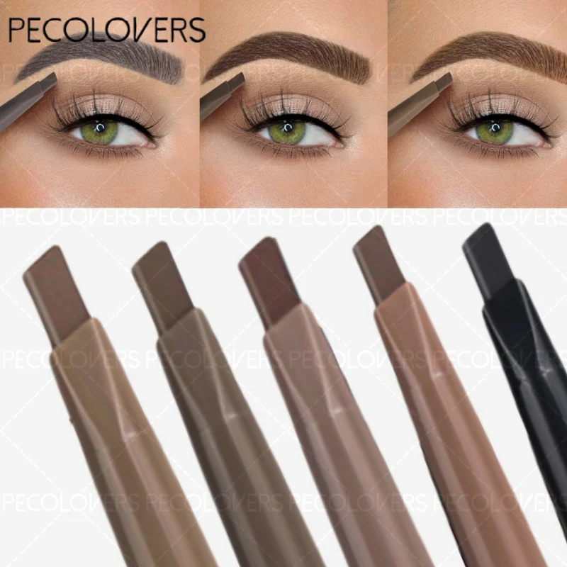 Smooth No Blooming Brown Eyebrow Pencil Double Headed Triangle Natural Long Lasting Eyebrow Pencil Makeup Cosmetics