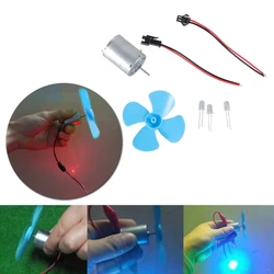 60mm/2.36inch DIY Micro Mini Wind Generator Wind Turbines Motor Model Kits with Fan Blades Wind Power Teaching Tool