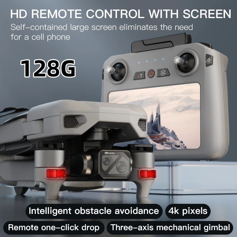 

019 Drone 4K HD Camera With Touch Screen 3-Axis Gimbal 360° Obstacle Avoidance Brushless EIS Electronic RC Q