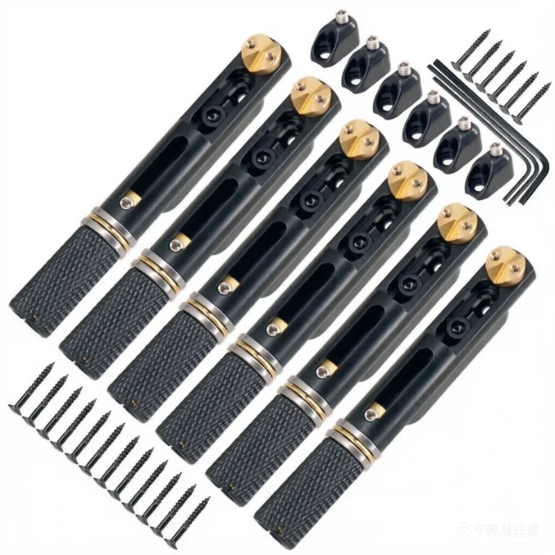 6pcs Single Headless Guitar Bridge Headless for 6-String Electric Guitar Single Fixed Brass Fan Bridges
