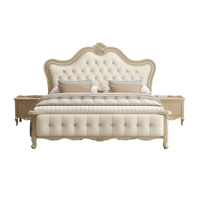 

European solid wood modern simple double master bedroom high-end wedding bed princess bed American light luxury furniture