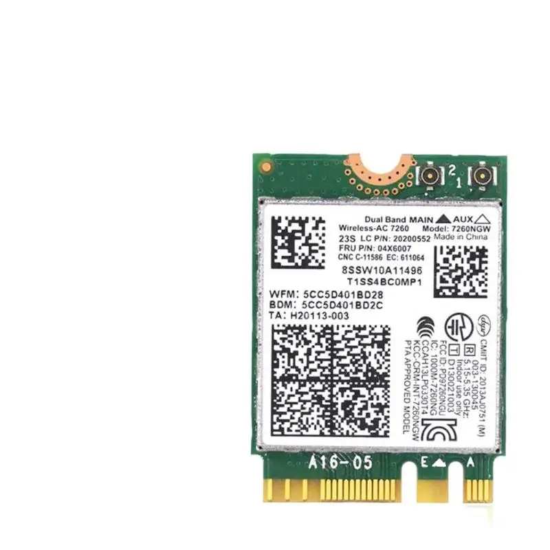 WYORESY para Thinkpad x230s x240s t440 w540 t540 Yoga T540P y50 Intel 7260ac 7260NGW 7260 ac 2,4/5G BT4.0 FRU 04X6007 tarjeta WiFi