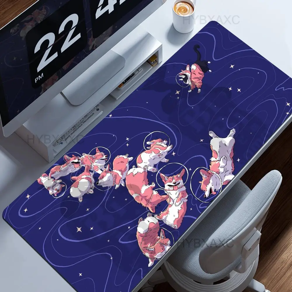 

Anime Corgi Dog Mouse Pad Laptop Yellow Extended Desk Mat XXL Kawaii Cat Dog Paw Keyboard Rug Laptop Gamer Cabinet Soft Mousepad