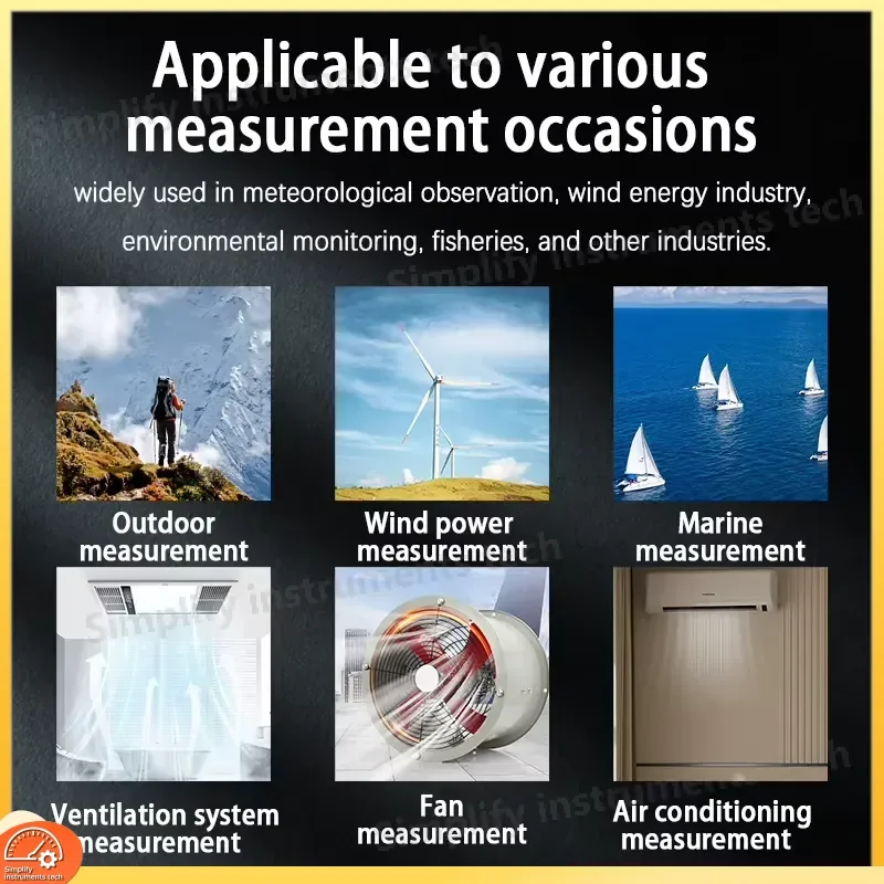 Mini Handheld Digital Anemometer High Precision Wind Speed Meter 0.01m/s Resolution ABS Material Air Flow Velocity Gauge