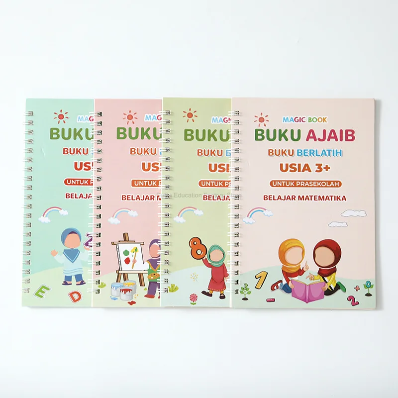 Magic Copybook Reusable Indonesian Practice Spanish Writing Pen Drawing Groove Alphabet Wordpad Word Calligraphy
