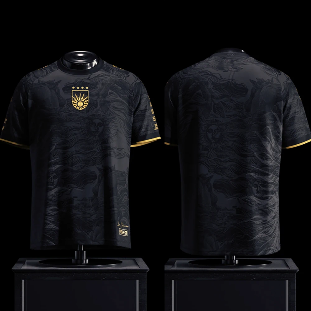 Camisa de Futebol Estilo Clássico Folclórico Sul-Americano, Especial para Torcedores do Uruguai, T-Shirt Athleisure para Homens, Mulheres e Crianças, Moda de Verão