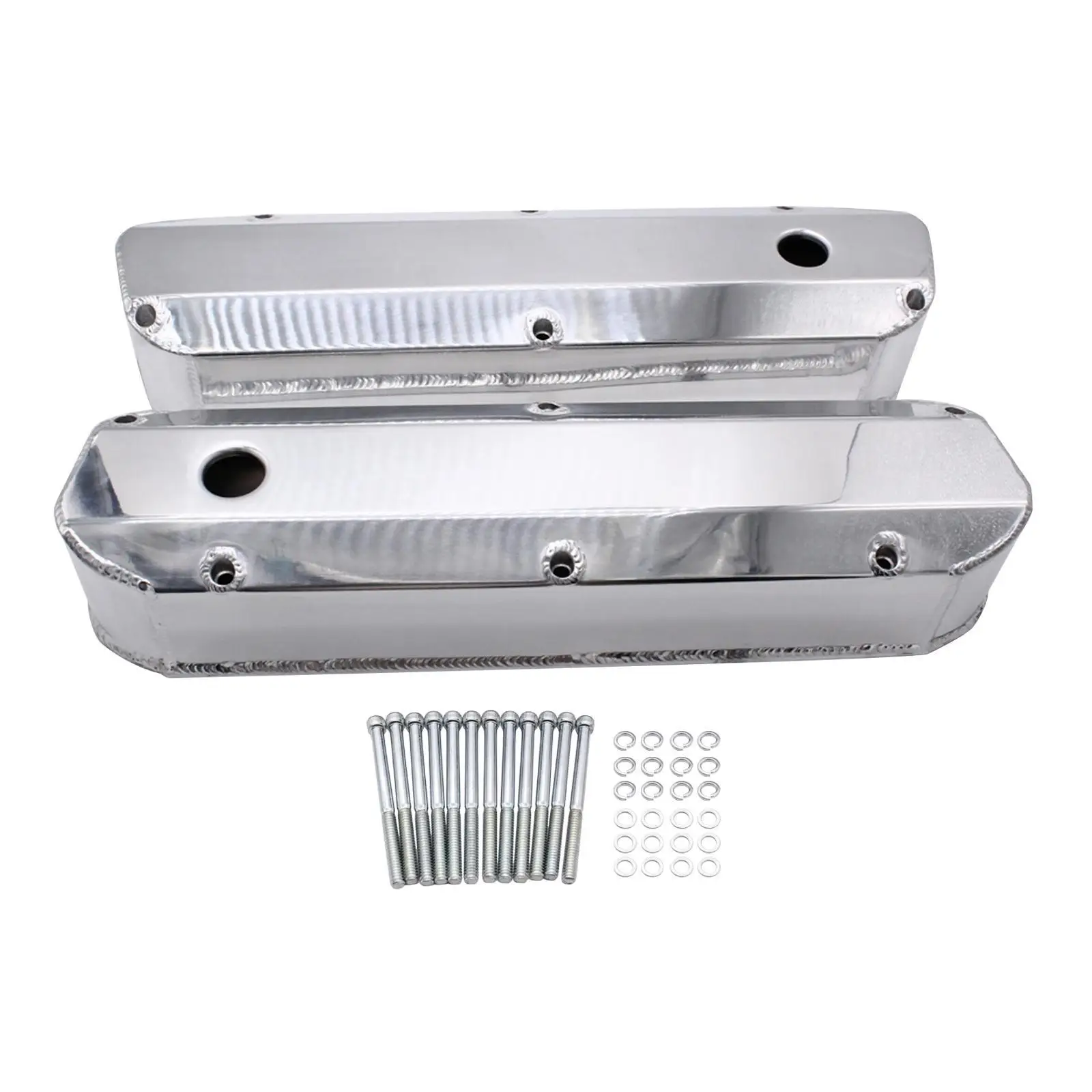 Fabricated Aluminum Valve Covers Kit Bonnet Polished for Ford Sbf 289 302 351W