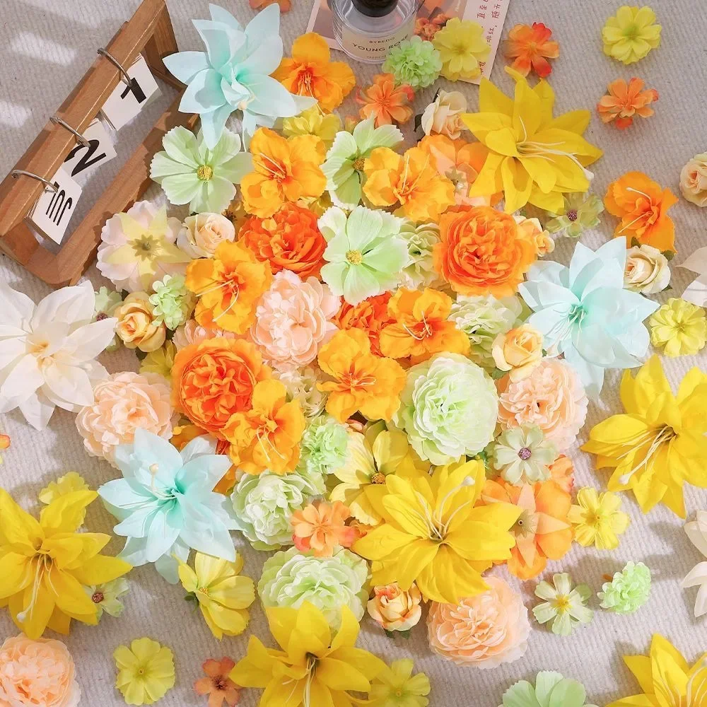 10/20/50 Stück Gemischte Künstliche Blumenköpfe Seidenblumen für Hochzeit Brautdekoration Partyzubehör Heimdekoration Geschenk Ornament – Detail 9