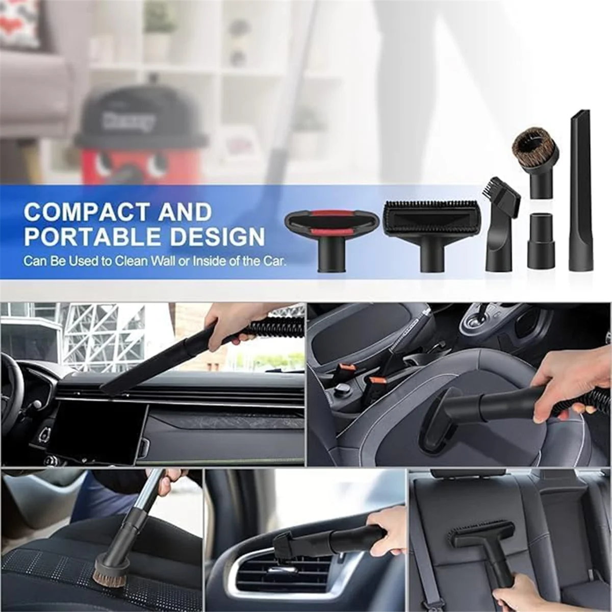 A66T-محول جاف رطب 32-35 مم مجموعة فوهة المكنسة الكهربائية المرفقات أداة شق مرنة #5