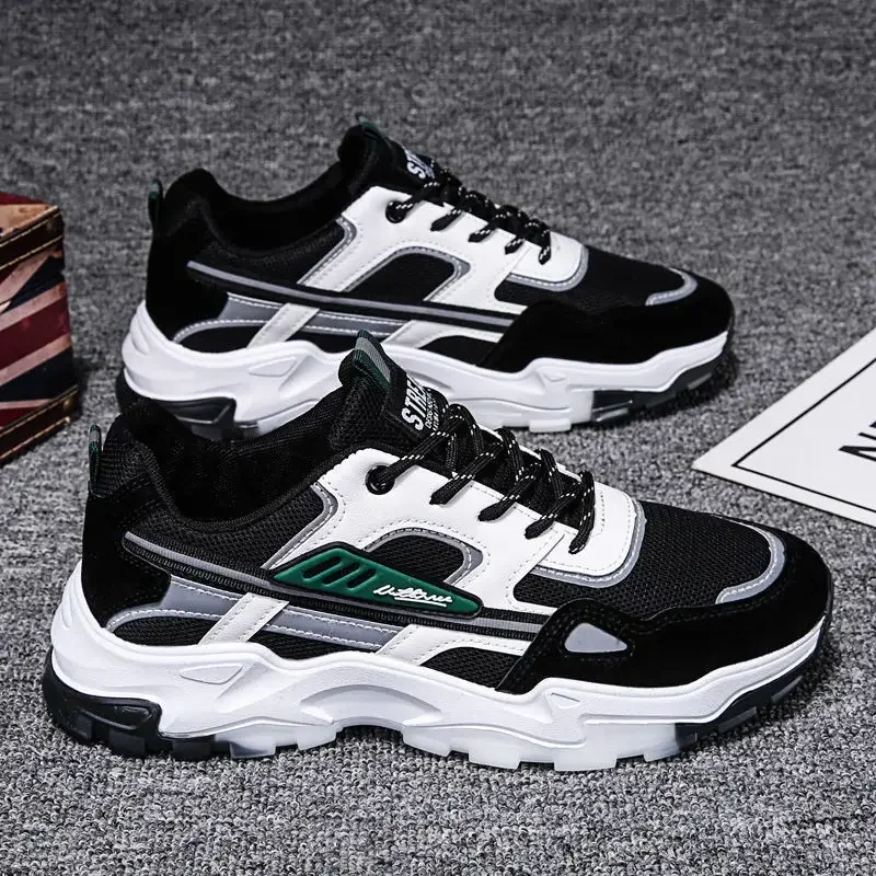 Zapatillas de correr de malla transpirable para hombre, zapatillas deportivas antideslizantes para exteriores, zapatillas deportivas de moda para