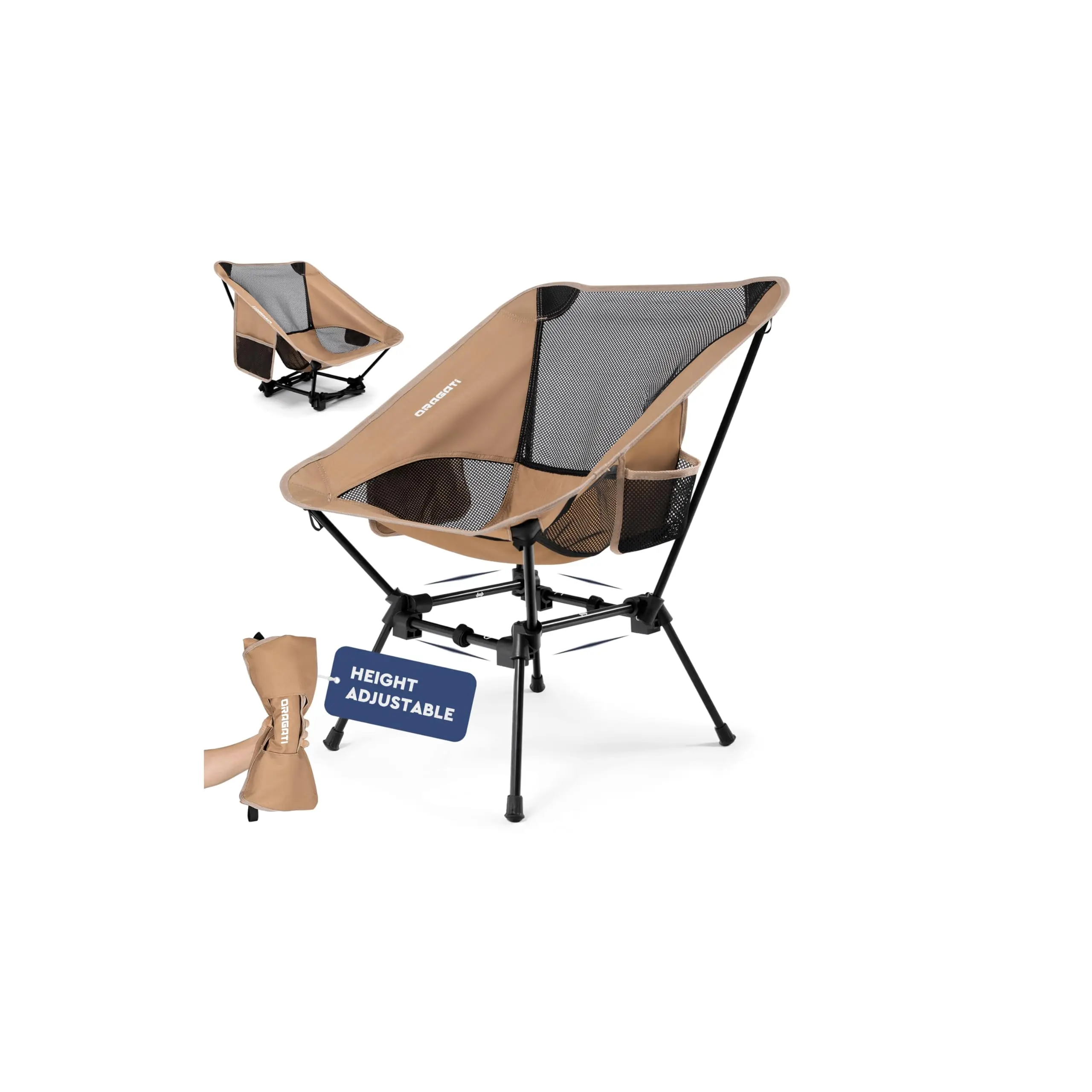 

Folding Camping Chairs, Lightweight Backpacking Chair in Compact Design for Camp, Beach, Hiking, Outdoors