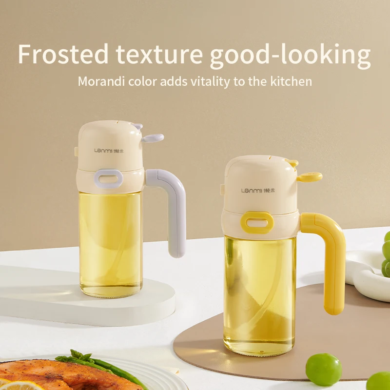 LAN MI spray-pour dual-purpose spray oil can, atomizing oil tank, air fryer, household cooking oil, leak-proof, glass oil bottle