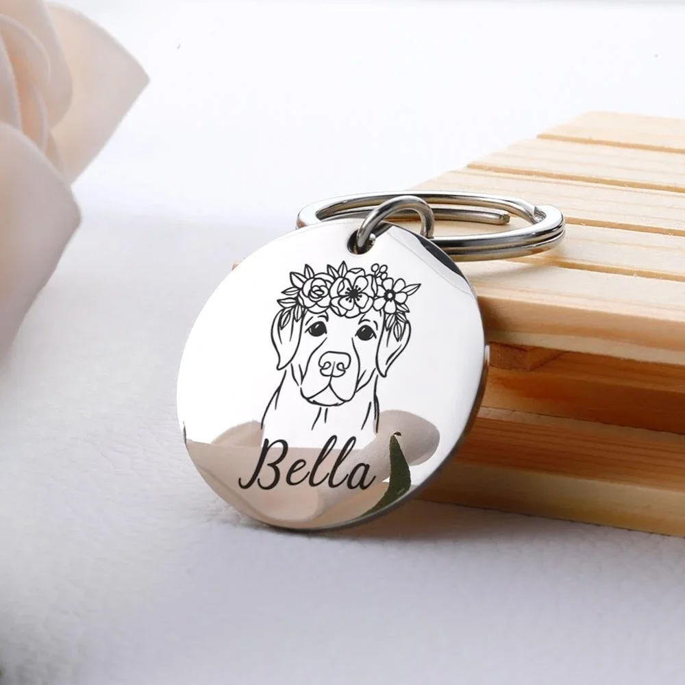 Personalized Pet Dog ID Tag Custom Anti-lost Pet Name Shiny Tags Engraving for Puppy ID Collar Nameplate Pendant Accessories