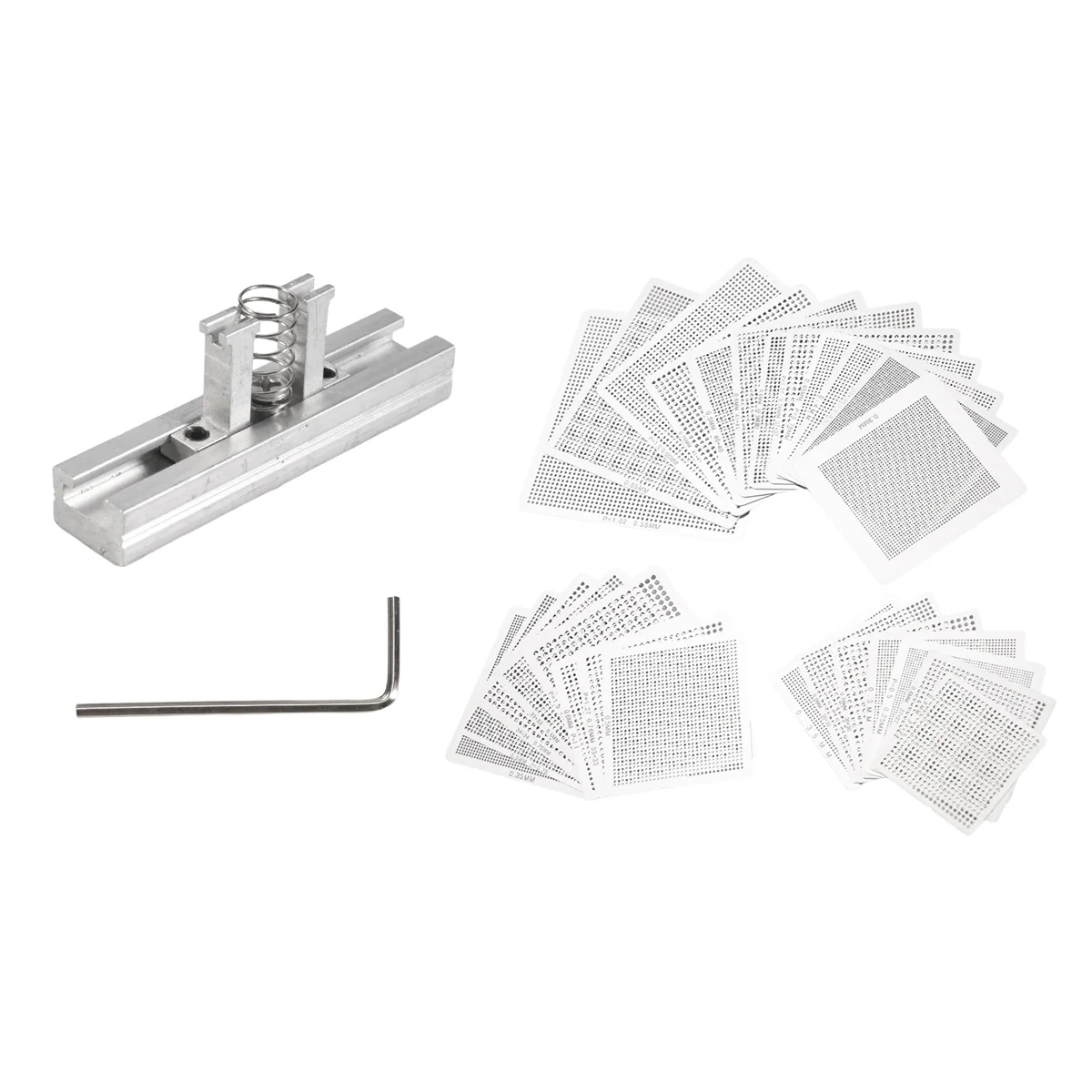 Universal Direct Heating BGA Stencil Template with Fixture Laptop Chip Solder Ball Soldering Tool Kit