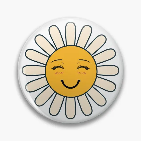 Smiley Daisy  Soft Button Pin Lover Gift Decor Lapel Pin Jewelry Brooch Funny Metal Creative Cartoon Cute Fashion Badge Women