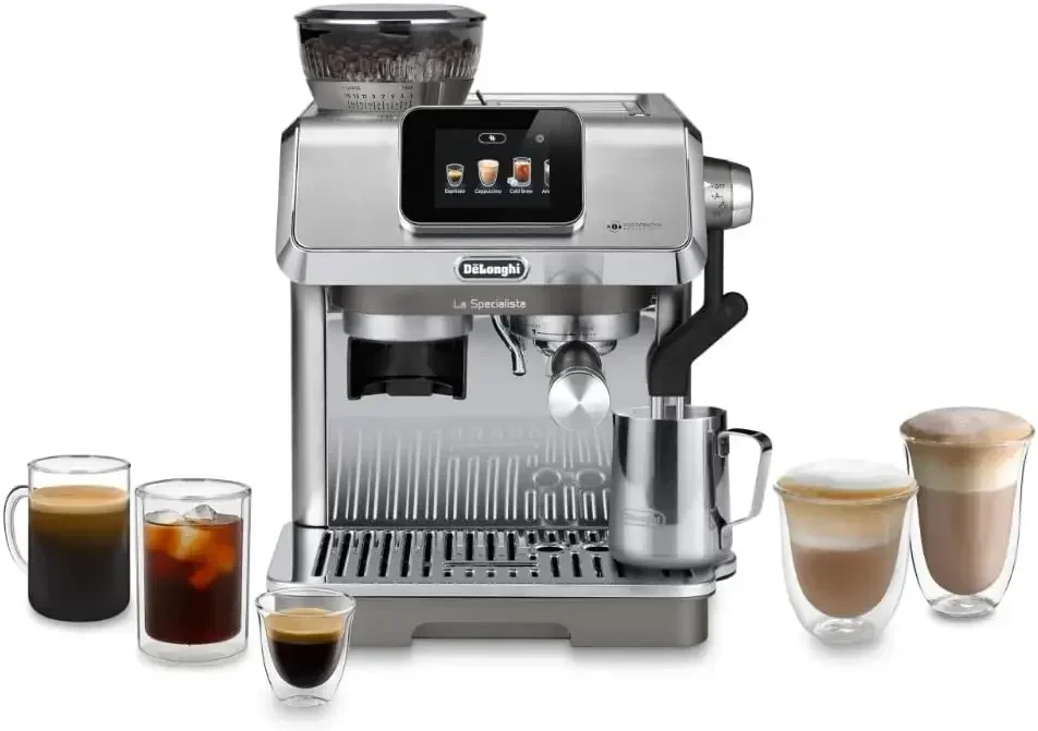 Milk Frother – Cold Brew & Iced Coffee Maker, Burr Grinder, 10 Drink Presets, Compact Bean to Cup, Award-Winning Italian Design