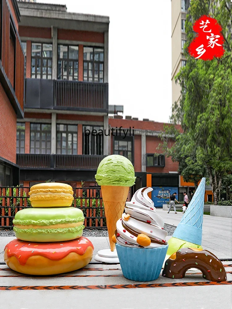 Ice Cream Model Simulation Sculpture Decoration Dessert Shop Mall Donut Floor Big Decorations home decoration accessories