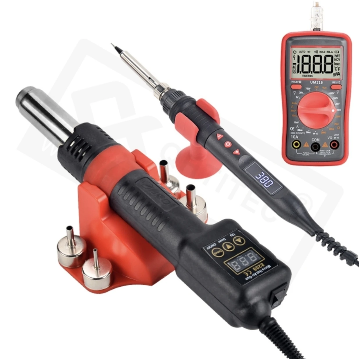 

JCD 8208 750W All-in-one Hot Air Gun Micro Heat gun， LED Air dryer for soldering，For BGA Welding Repair Tools Soldering Iron