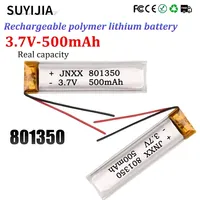 New 801350 3.7V Rechargeable Polymer Lithium Battery High Capacity 500mAh Suitable for Electric Toothbrush Bluetooth Headset GPS