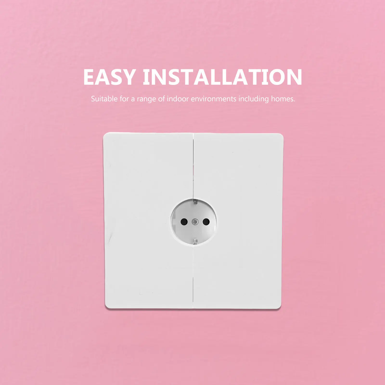 2Pcs Detachable Adhesive Outlet Cover Plate with Cable Pass Through Hole Solid Wall Socket Cover for Home Office Bathroom Safety
