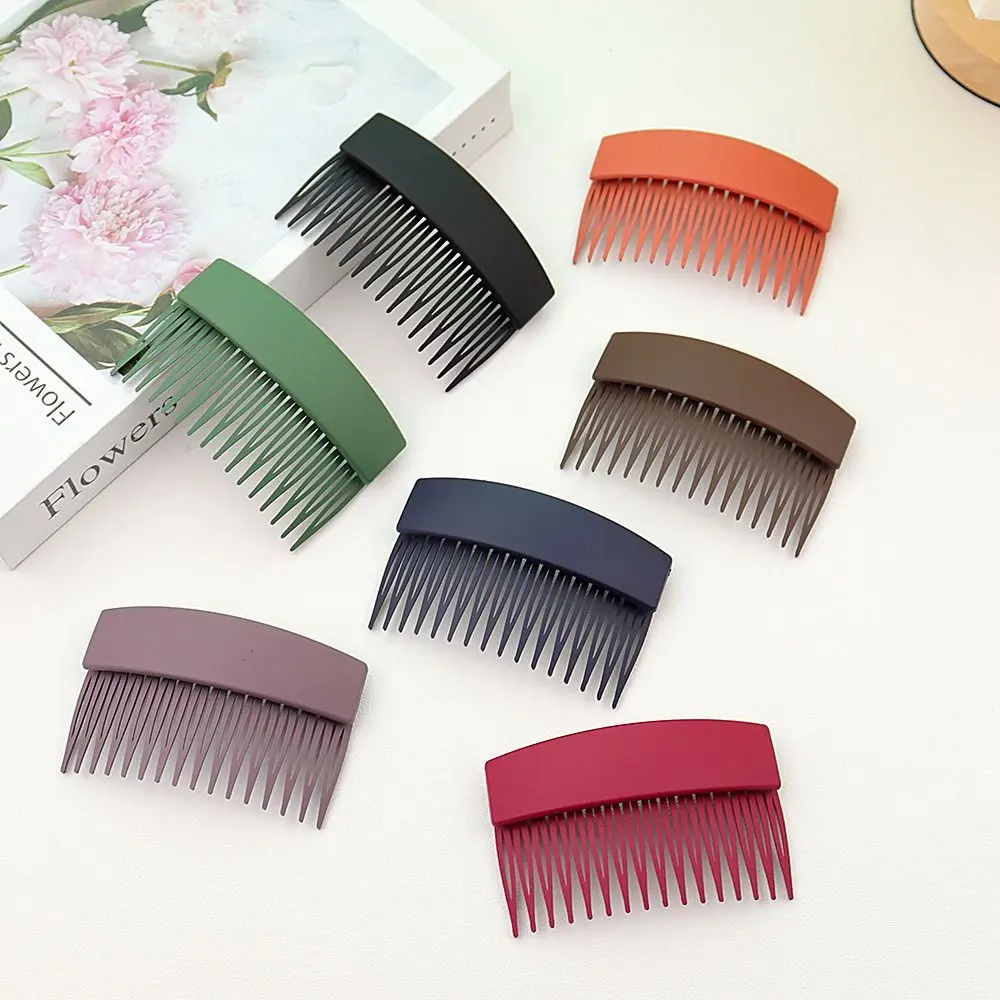 

Fresh Solid Color Frosted Hair Comb Plastic Fixed Combs Inserted Comb Teeth Hair Accessories Fixed Combs Children