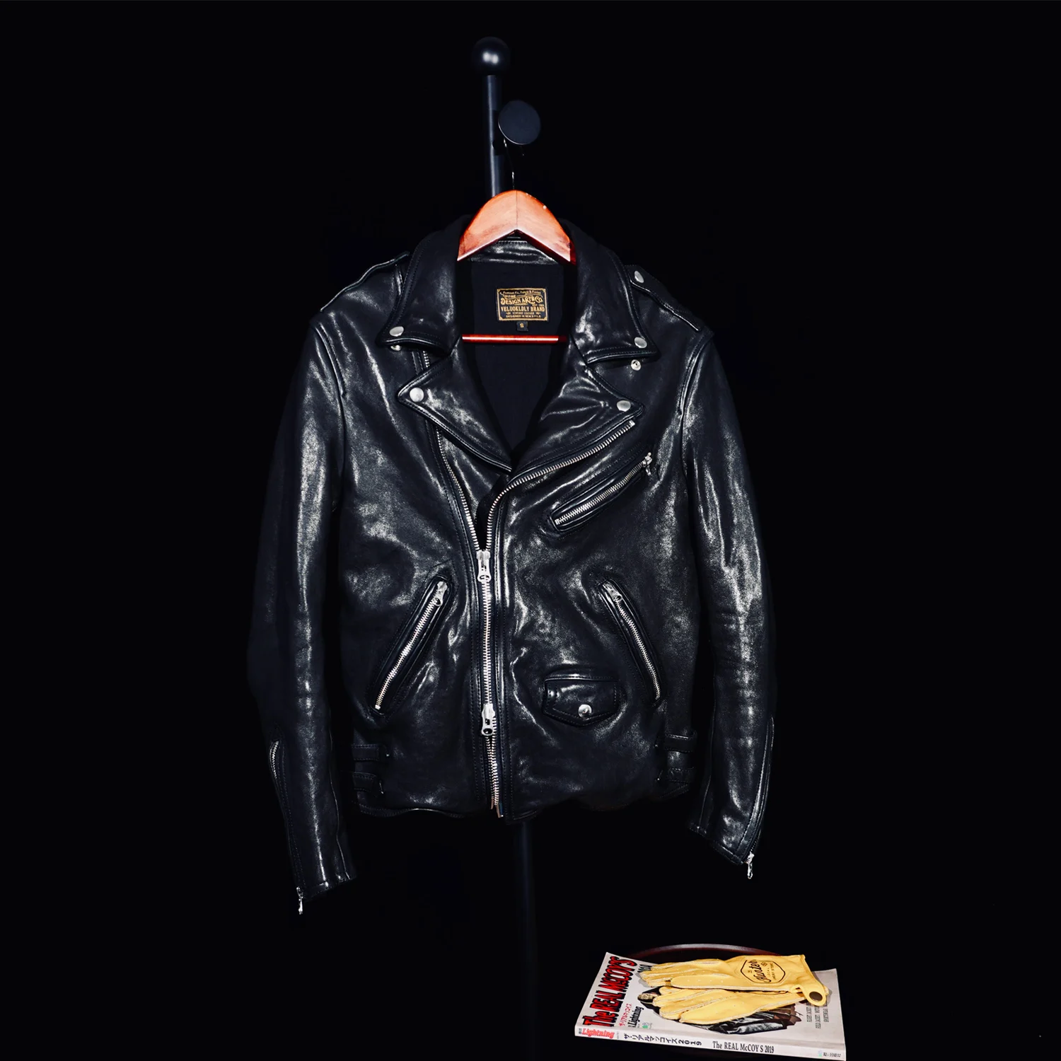 Tailor Brando Full-Grain Vegetable-Tanned Lambskin Leather Jacket Men's Classic Double Rider Genuine Leather Motorcycle Jacket