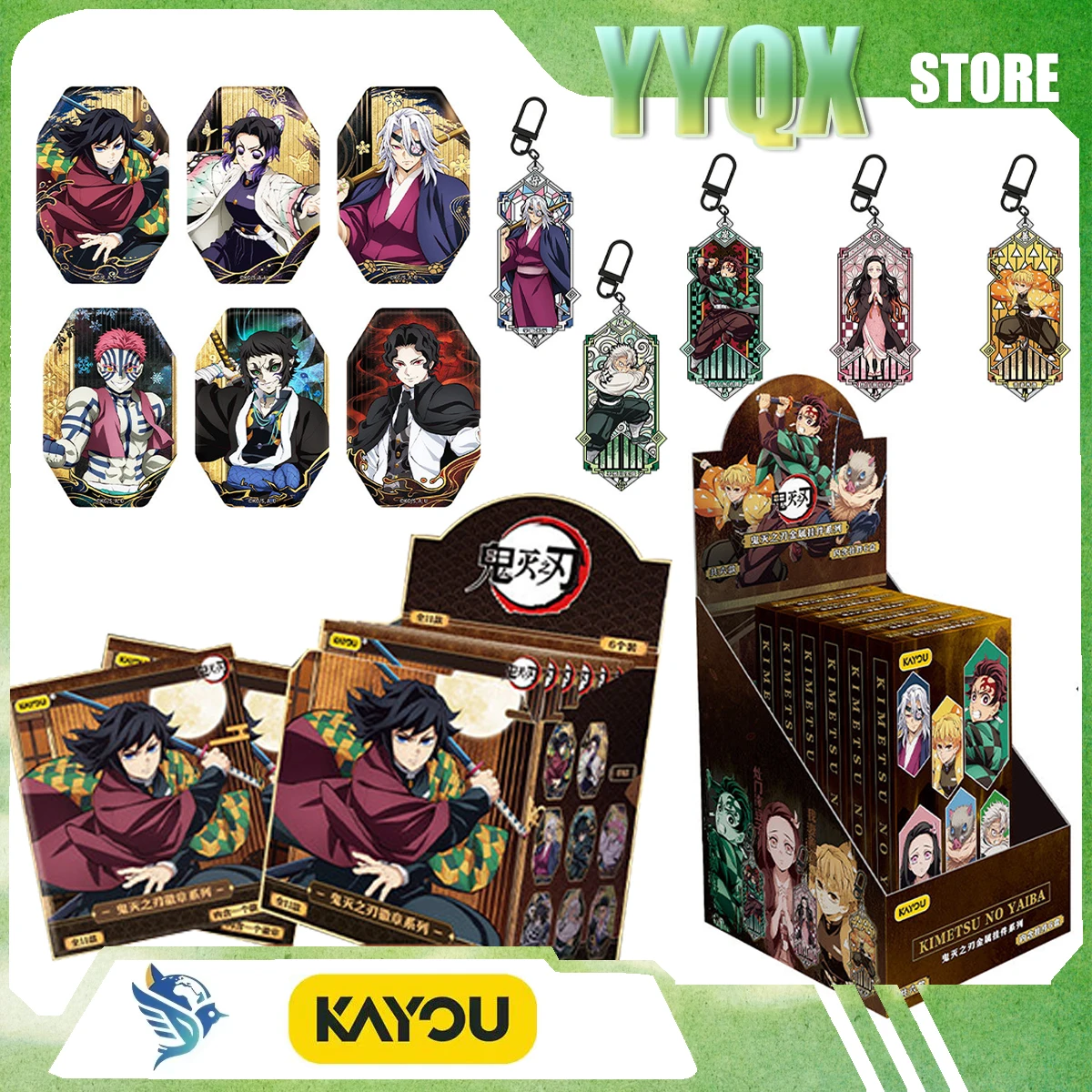 KAYOU 2026 New Demon Slayer‌ Badge Pendant Toy Collection Card Periphery Game Anime Girl Surprise Gift Animation Rare Like Boy