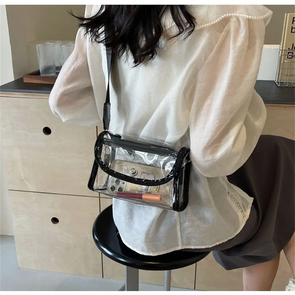 Leisure Transparent Shoulder Bag Jelly PVC Clear Crossbody Bag Candy Color Small Bag Women Girls