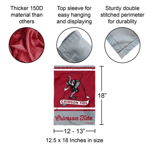 Alabama Crimson Tide Vintage Retro Throwback Garden Flag and Yard Banner jjx
