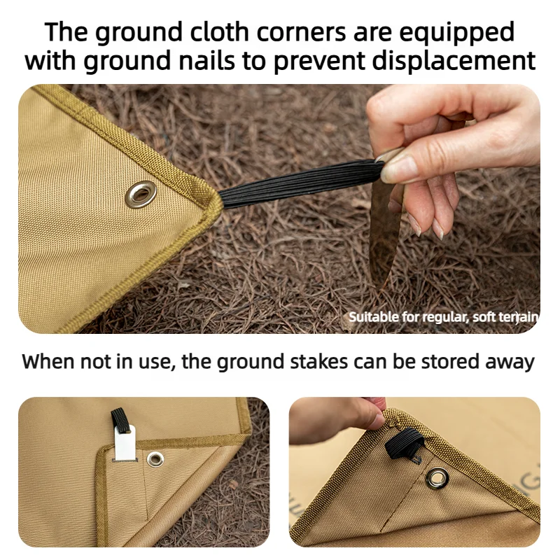 900D Oxford Tent Footprint Waterproof PU2000mm Camping Ground Sheet Multifunctional Outdoor Tarp with Bag ForHiking Picnic Beach