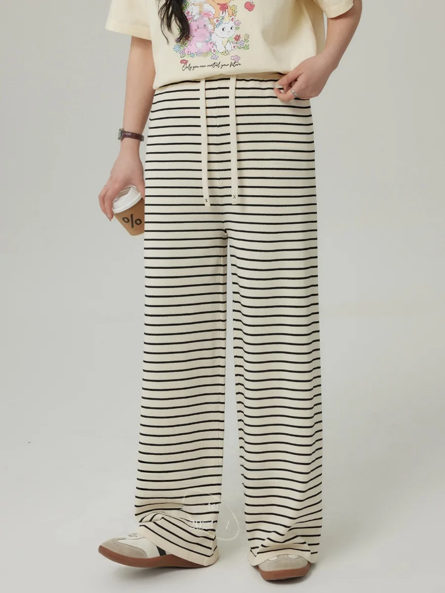 

Брюки Monika для полных женщин, широкие, повседневные, прямого кроя, осенние, модные, больших размеров, в корейском стиле, с высокой талией