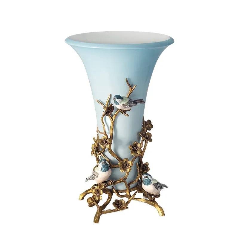 Creative Design Vintage Classic Antique Brass Ceramic, Vase