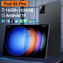 Original Pad 6S Pro Tablet 10.1 inch Android 14 Snapdragon 8gen2 Global 16GB+1024GB 10000mah 5G Dual SIM WIFI  HD Full Screen