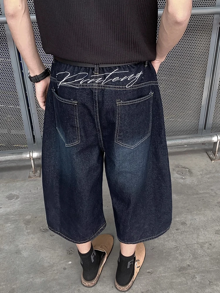 

Cleanfit Американские свободные широкие джинсы в стиле ретро, мужские летние джинсы High Street Faion с вышивкой на семь футов