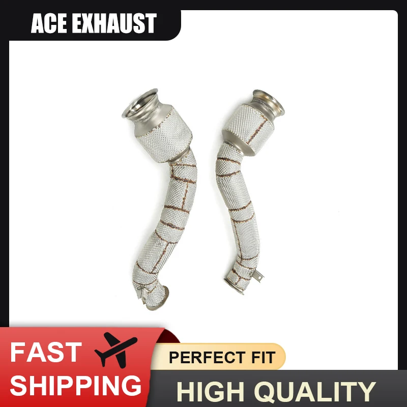 

High Flow For McLaren GT Downpipe 4.0T V8 2019+ SUS304 High Performance Exhaist Pipe With Heat Shield Car Accessories