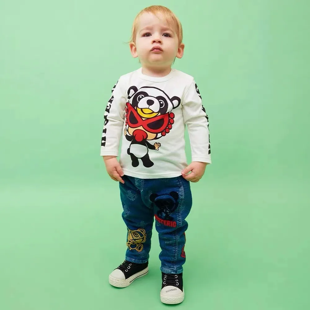 

Girls Clothes T-shirt 2023 Autumn and Winter Fashion Brand Boys' Cotton Children's Long-sleeved Base Shirt