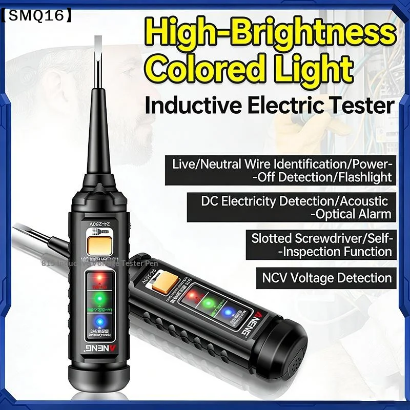 One-word Screwdriver Tester Highlight Color Indicator Light Professional Electrician Induction Teste Pen Test Tools【SMQ】