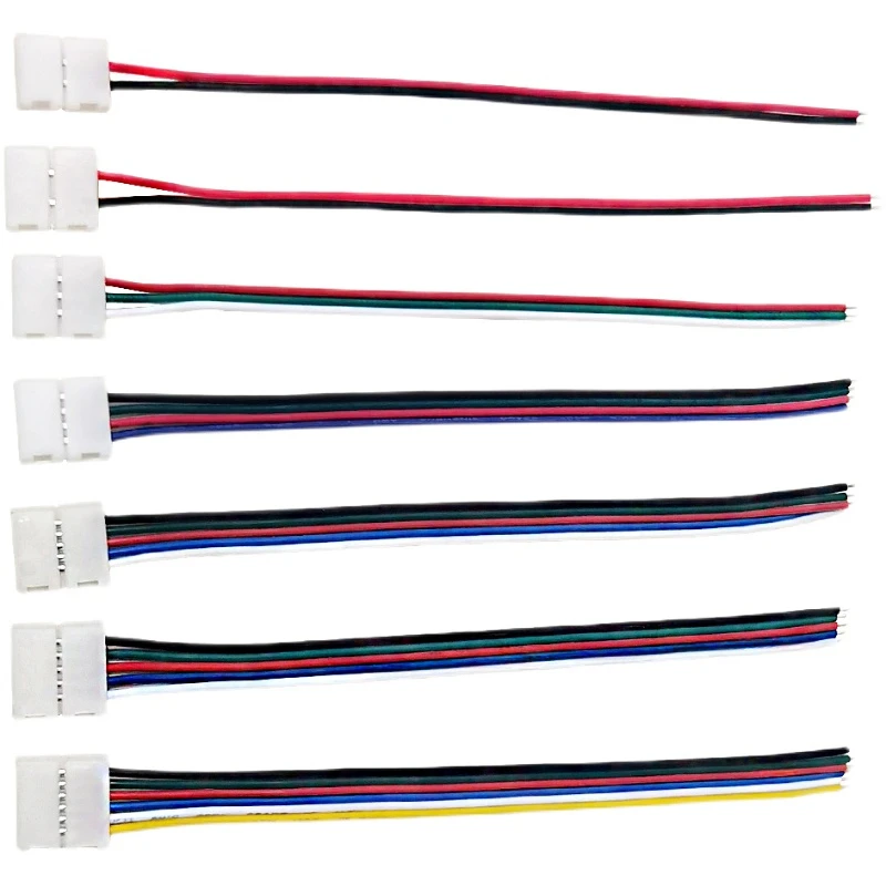 LEDライトテープ シングルヘッドコネクタ 2/3/4/5/6ピン LEDストリップコネクタ 8mm 10mm 12mm 2835 3528 5050 5730 5630 SMD LEDストリップ用