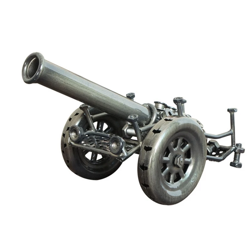 Antique Decoration Door-shaped Mortar Cannon Pure Hand Retro Iron Art Small Steel Model