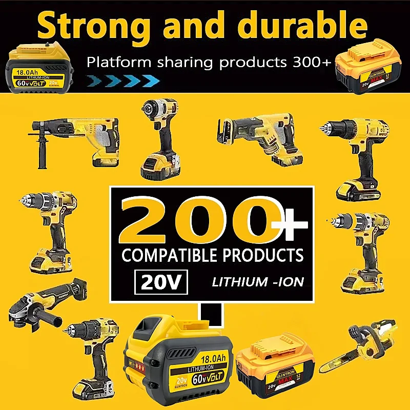 Dobíjecí lithium-iontová baterie 20V 6,0Ah MAX, která může nahradit baterii Dewalt 18/20V, vhodná pro nářadí Dewalt DCF850 DCD796 DCF922 - náhled 6