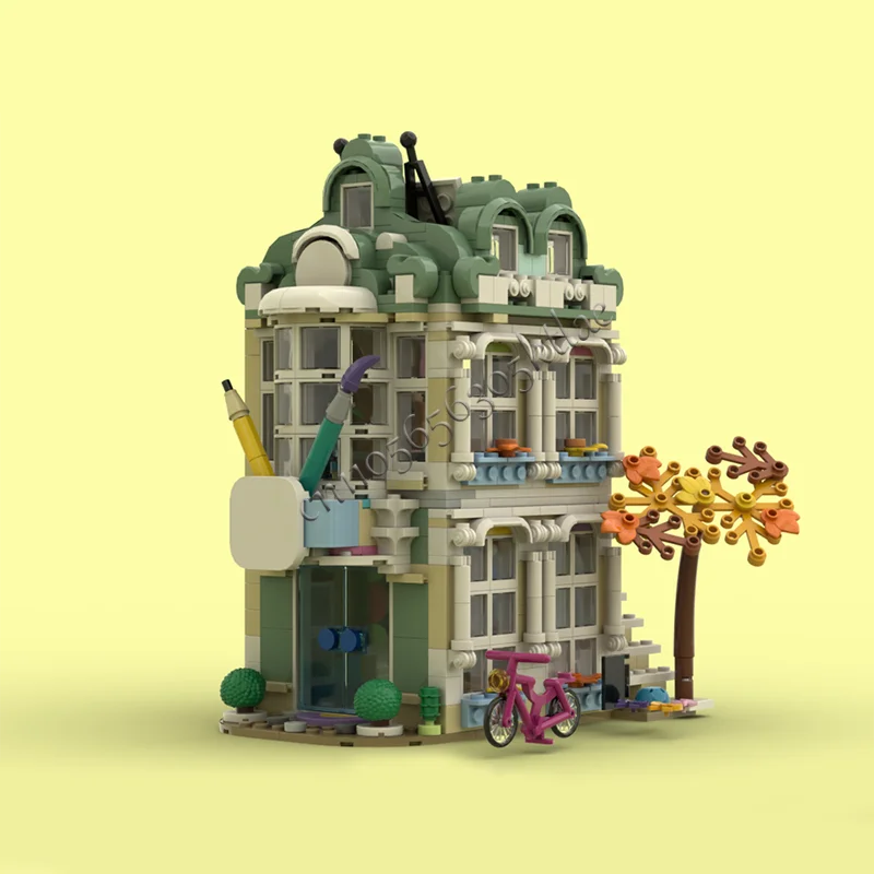 HOT 809 PCS Scuola d'arte Angolo Building Block Architettura retrò Modello Display Giocattolo Assemblaggio per bambini Compleanno Natale Regalo di Natale