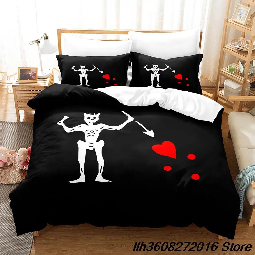 2024 Black Beard Blackbeard Edward Teach Bedding Set Cartoon Anime three-piece set Adult Kid Bedroom Duvetcover Sets 3D Kawaii