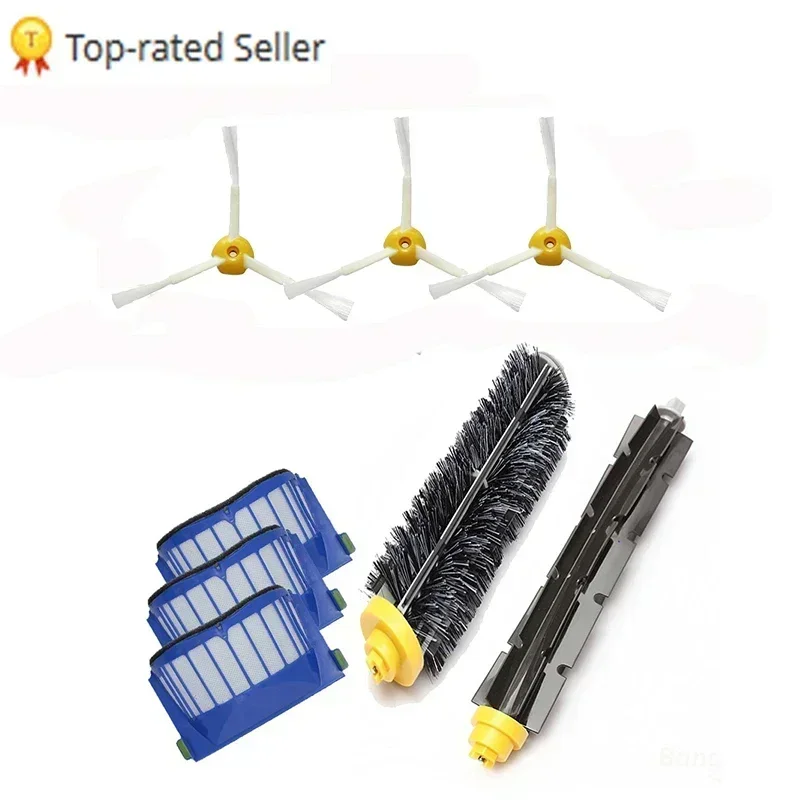 High Quality AeroVac Filter,Side Brush,Bristle & Flexible Beater Brush for iRobot Roomba 600 610 620 625 630 650 660