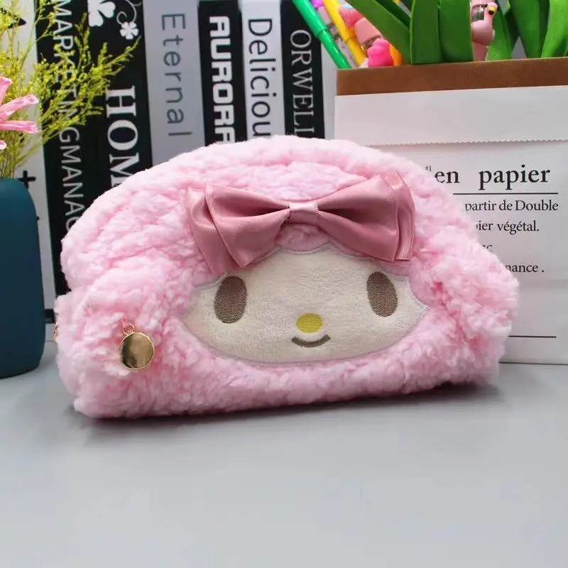 

Sanrio Kuromi Melody Cinnamoroll Pencil Pouch Large Capacity Pen Case Cute Plush Cosmetic Bag Girls Student Supplies Stationery