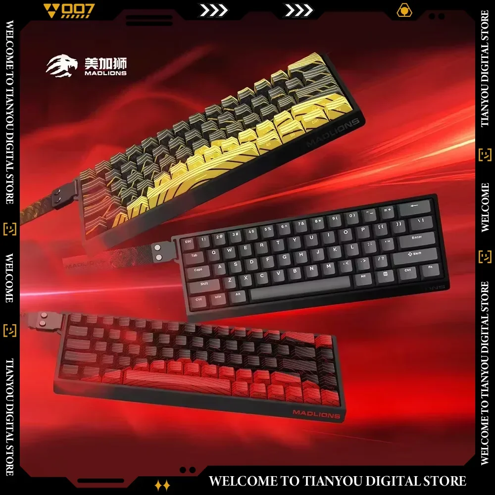 FGG Madcatz MADLIONS Mad60 68 HE Magnetic Switch Mechanical Keyboard Hot Swap Bluetooth Wireless Wired Gaming E-sports Keyboard