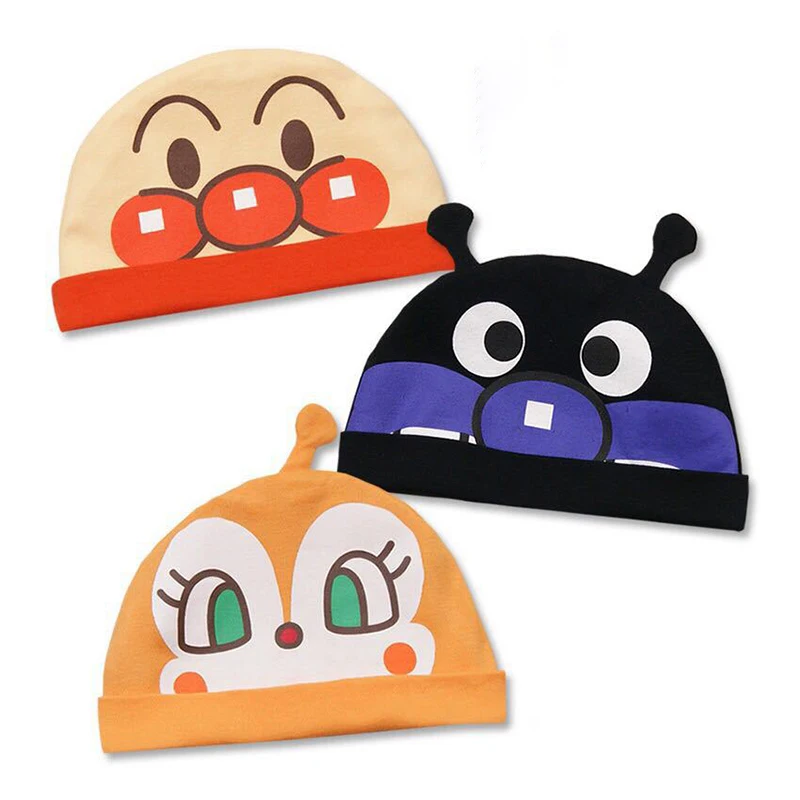 Anpanman Newborn Cotton Hat Baikinman Cartoon Kawaii Leisure Dome Hat 0-1 Years Old Children Cap Headgear Anime Peripheral Gifts