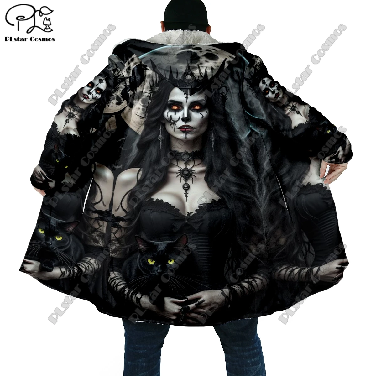 3D Printed Halloween Horror Skull Theme Pocket Cape Coat Latest Casual Unique Streetwear Unisex Winter New Arrival KB-1