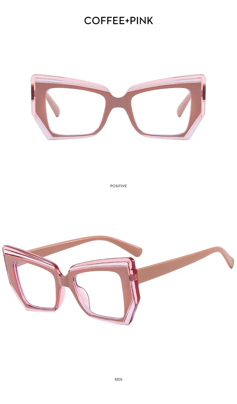 Modische Polygonale Luxus Design Frauen Brillen Rahmen Anti Blau Licht Photochrome Lesebrille Hyperopie Grad +1 Bis +6 – Detail 16